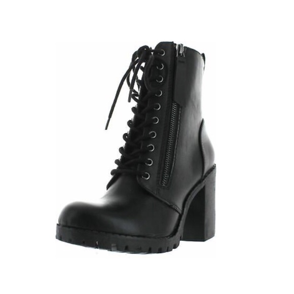Soda Lace Up Heeled Combat Boots - Picture 5 of 7